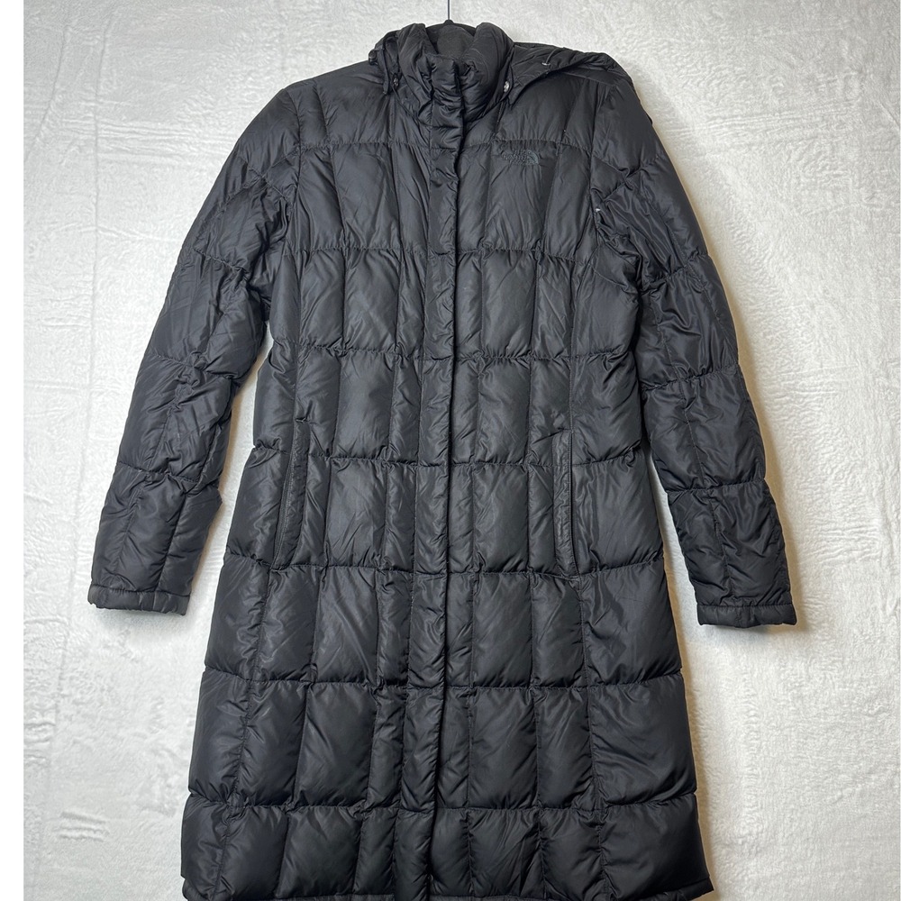 The North Face Metropolis Down Parka Black Quilted Puffer Hooded Coat Womens M
